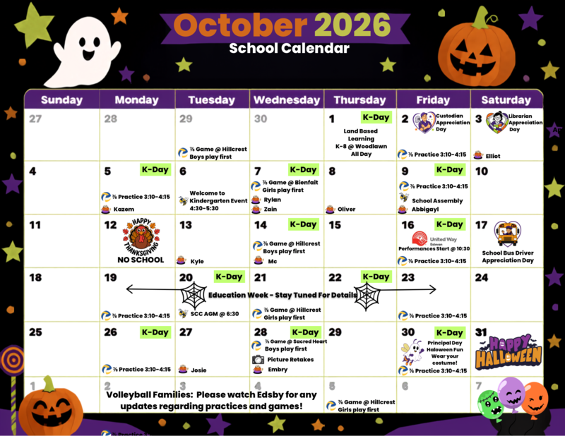 October Calendar