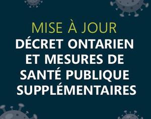 Décret ontarien et mesures de santé publique supplémentaires Featured Photo