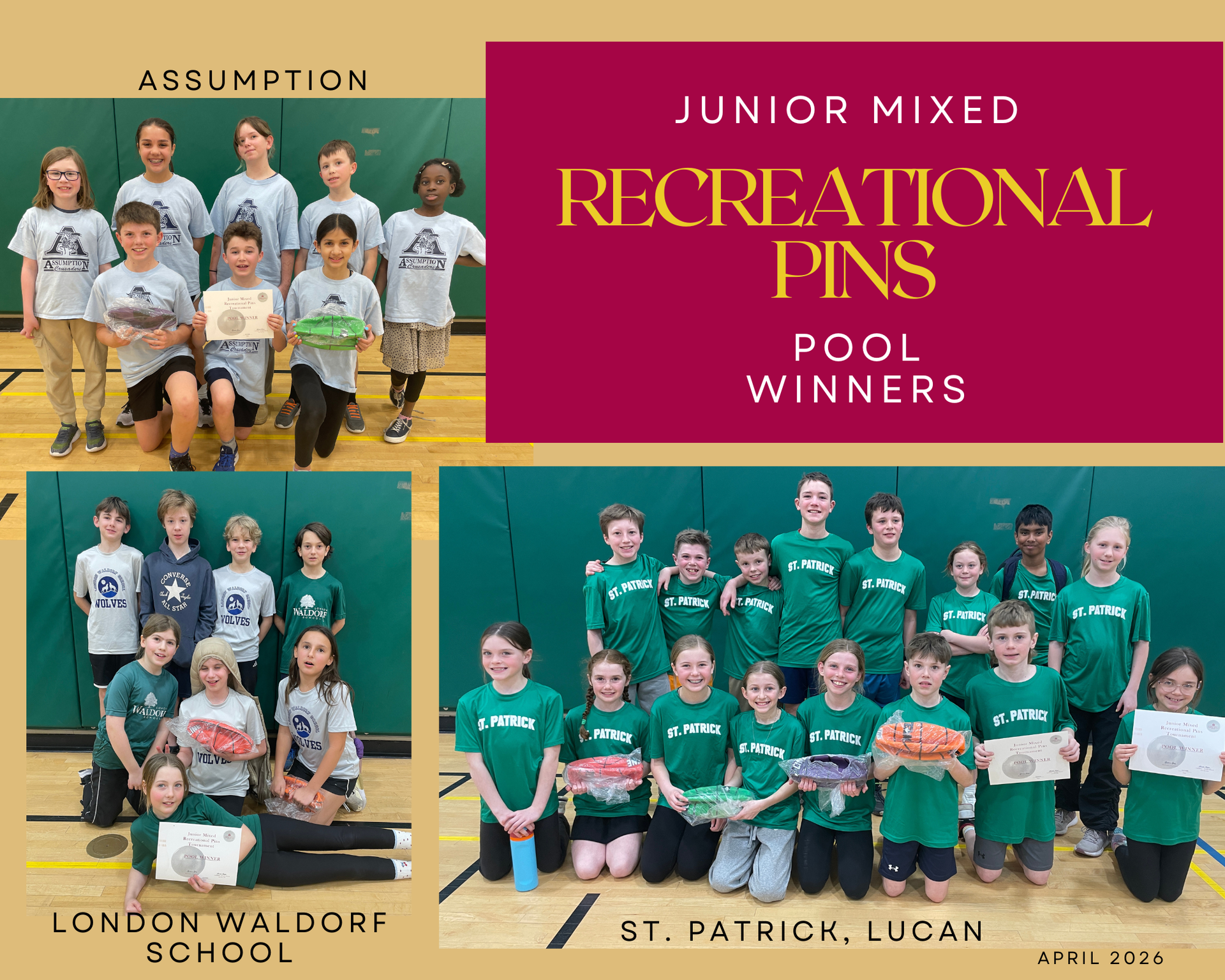 2026 Junior Mixed Pins Pool Winners