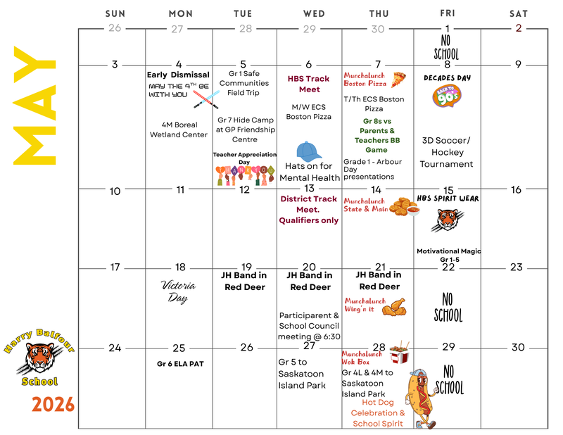HBS May 2026 Calendar