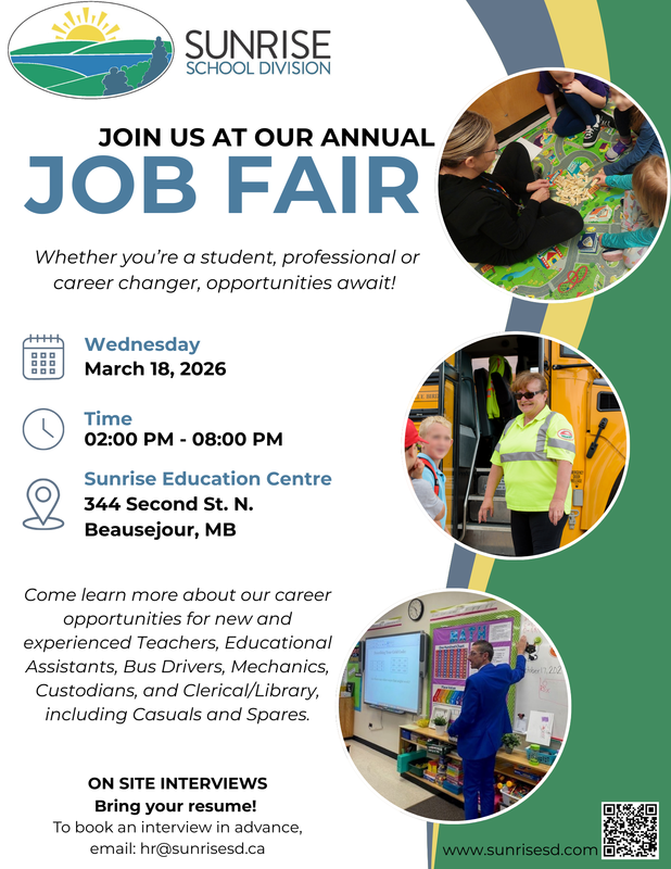 March 18, 2026 from 2 - 8 pm.  Sunrise Education Centre 344 Second Street North Beausejour, MB
