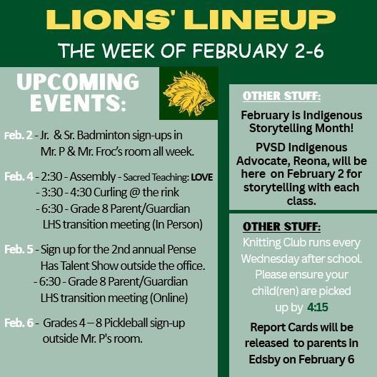 Lions Lineup