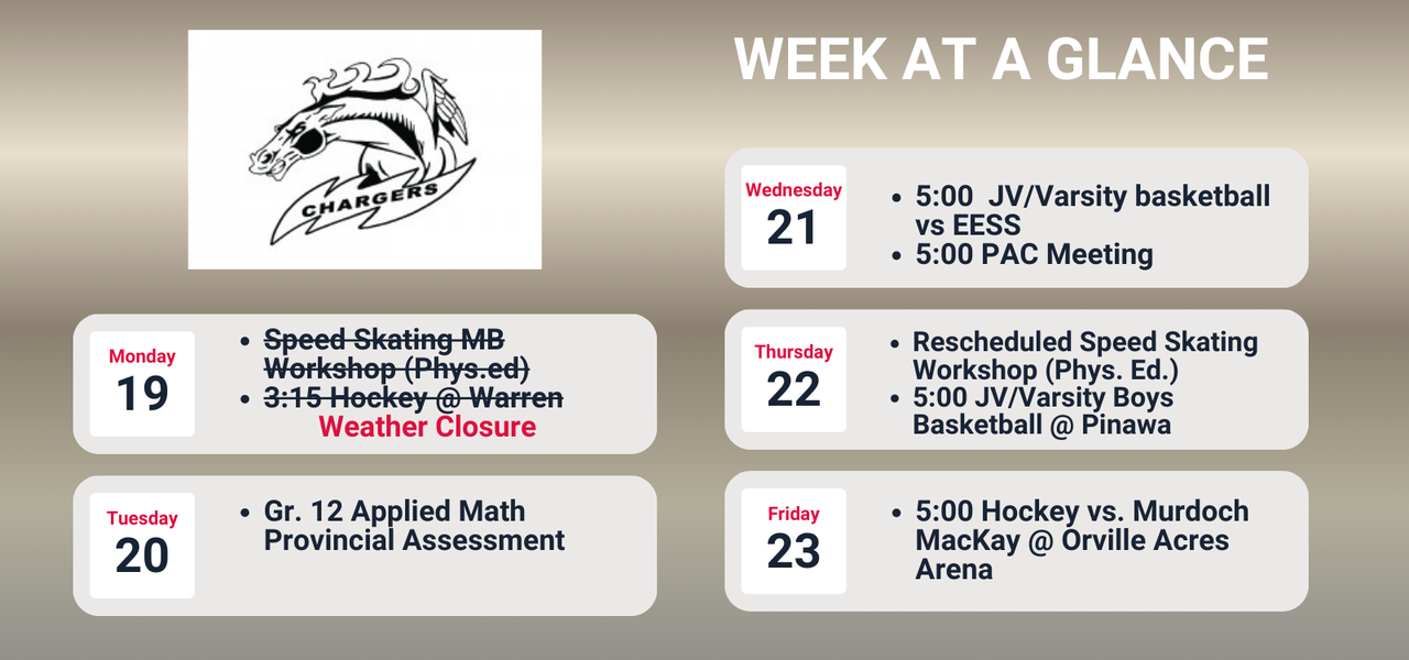 Week at a glance, select calendar for details