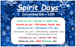December spirit days