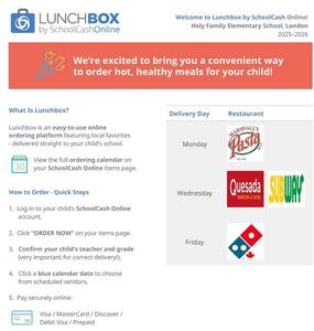 Hot Lunch Ordering poster 1