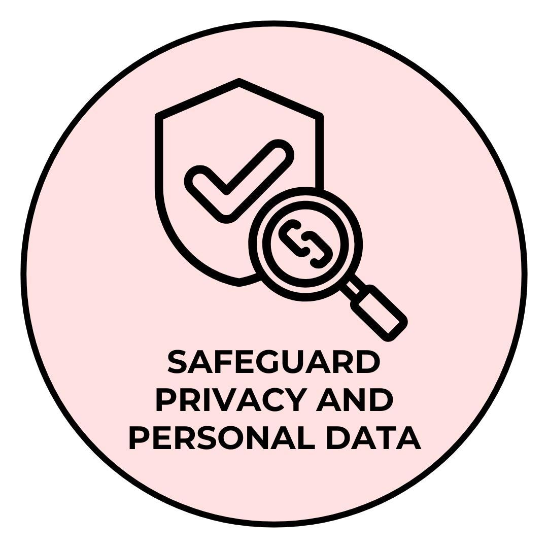 Icon that says Safeguarding Privacy and Personal Data