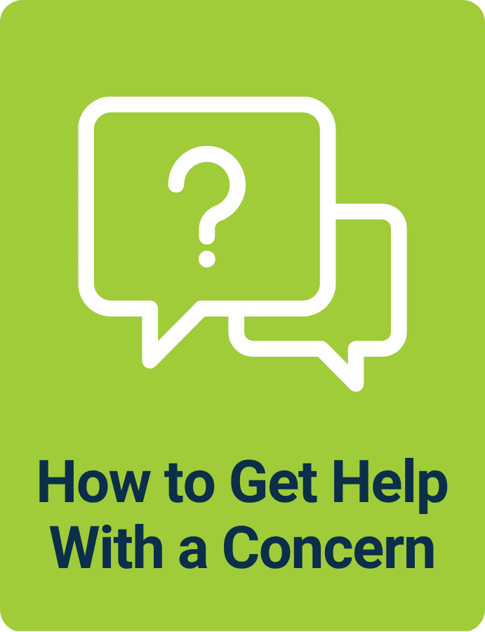 Graphic on green background with speech bubbles with a question mark in it. 