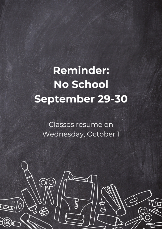 no school - september 29-30