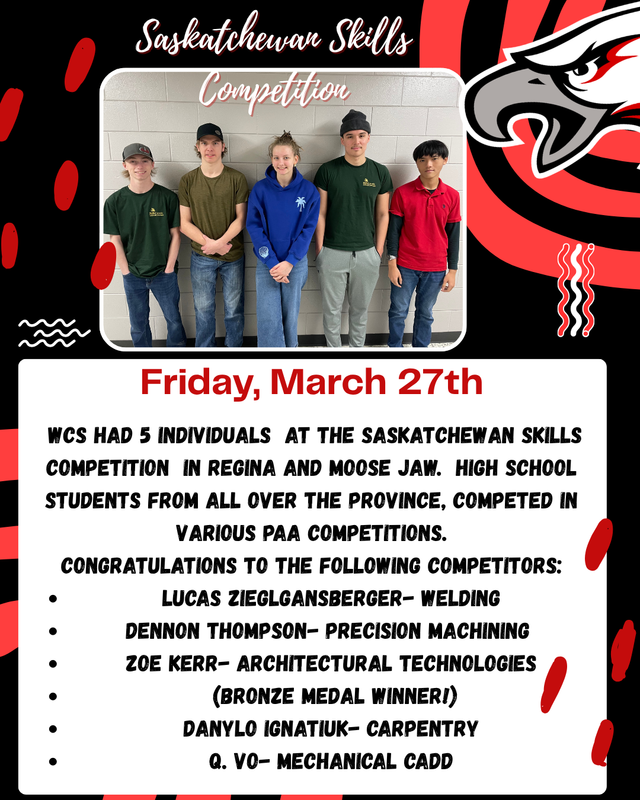 Congratulations to WCS Skills competitors! Featured Photo