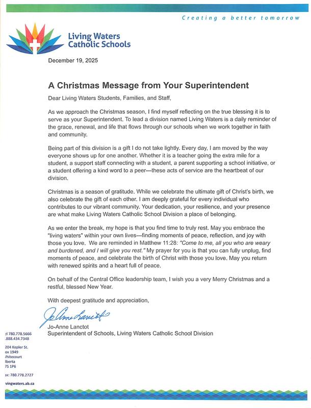 Superintendent Christmas Message 2025 Featured Photo