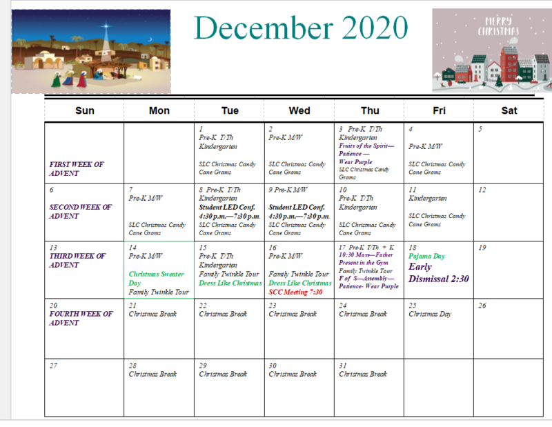 December 2020 Calendar Featured Photo