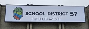 The School District 57 sign