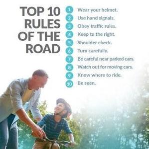 A list of bike safety rules