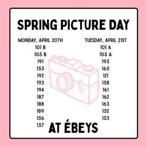 Spring Photo schedule