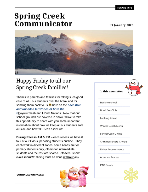 Spring Creek Communicator Featured Photo