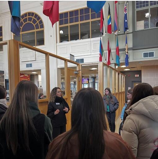 students listening to speaker