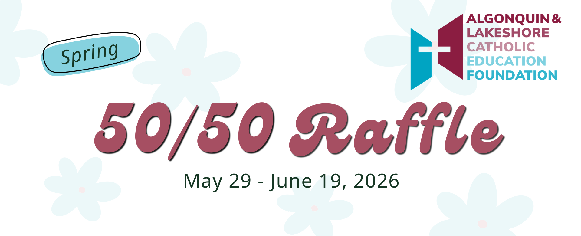 50/50 raffle banner. Click image to go to webpage to purchase tickets.