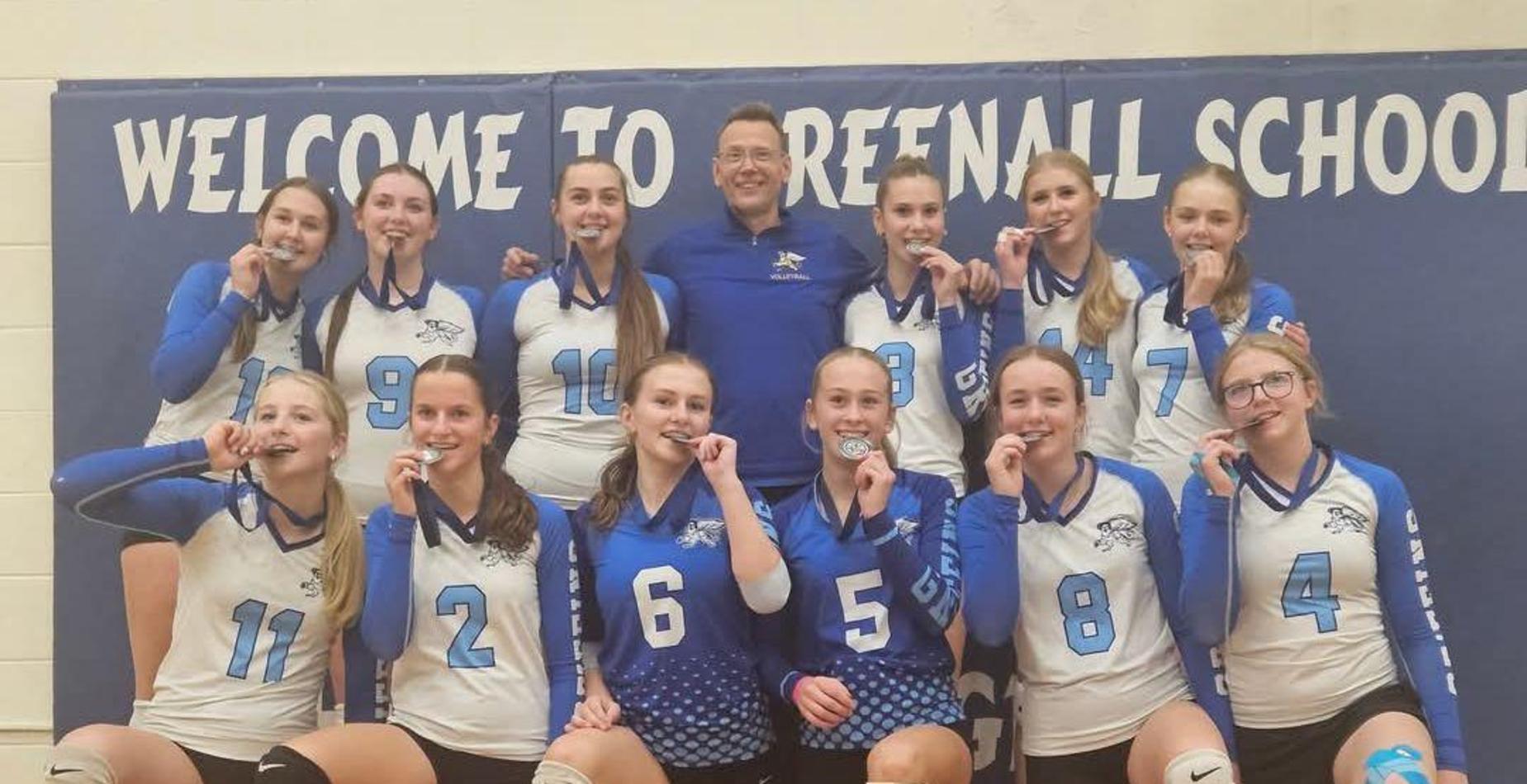 junior girls volleyball silver medalists