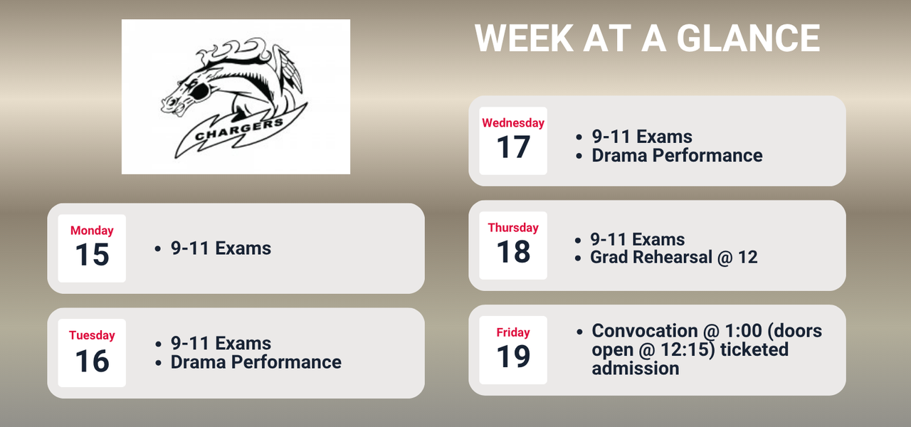 Week at a glance, details in calendar