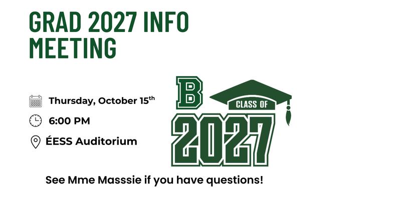 Grad 2027 Meeting October 16th @ 6:00pm Featured Photo