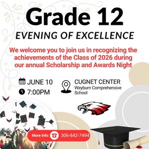 White background. On the lower right is a grad cap with a small Eagle logo above it. To the right is an illustration of many grade caps being thrown into the air.