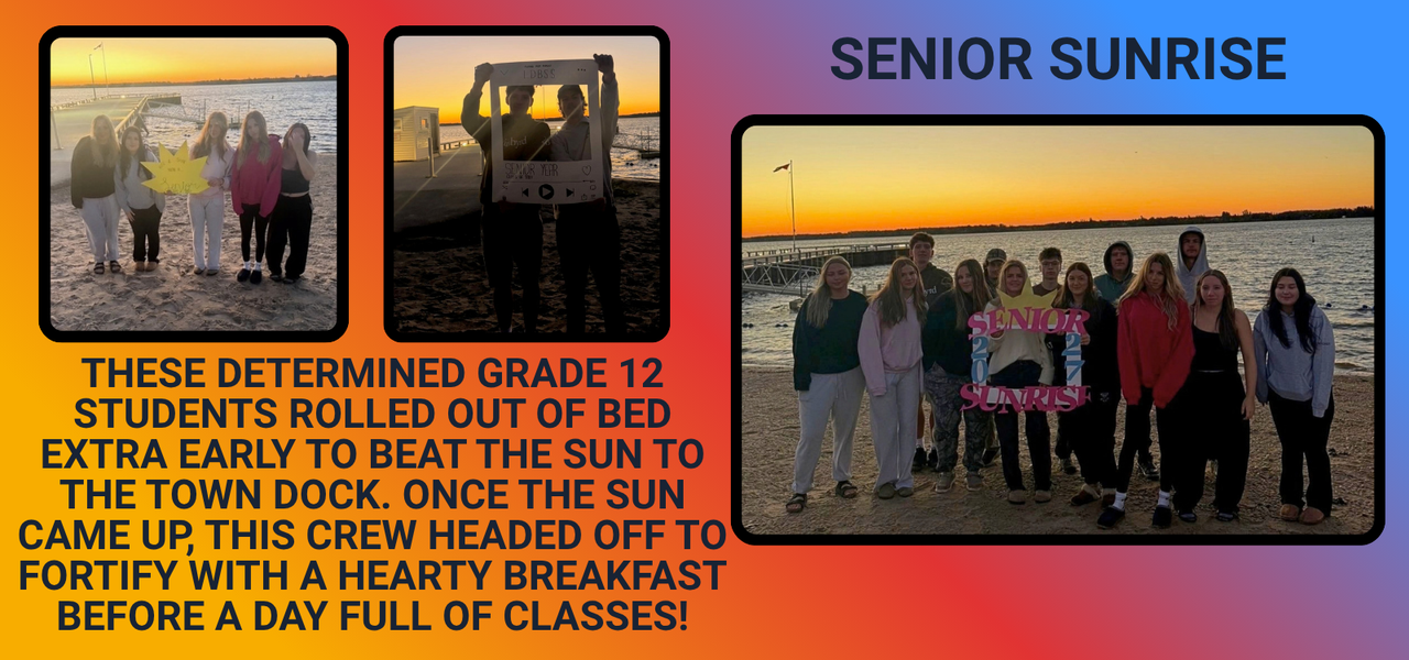 A group of students posing at sunrise
