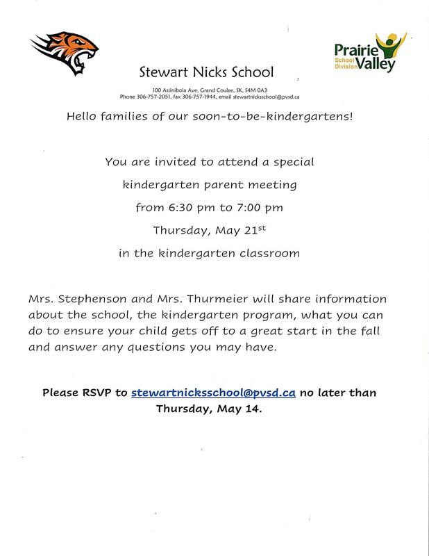 Kindergarten parent letter