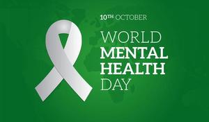 World Mental Health Day ribbon & text
