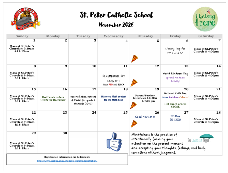 November 2026 School Calendar Featured Photo