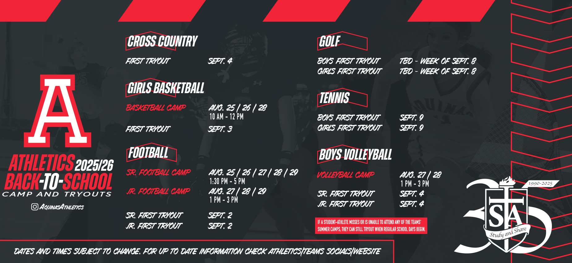 STA back-to-school Athletics Fall 2025