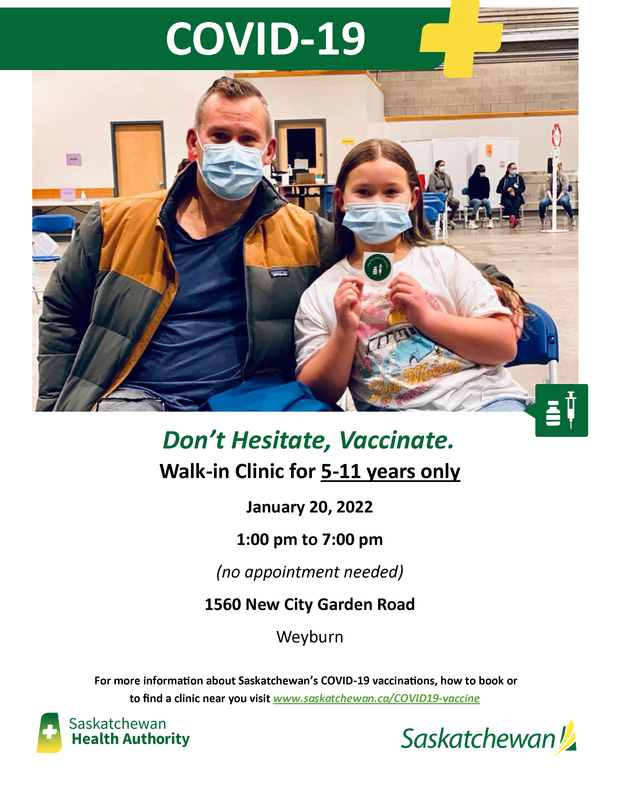 Walk-in Vaccine Clinic for 5-11 Year Old's