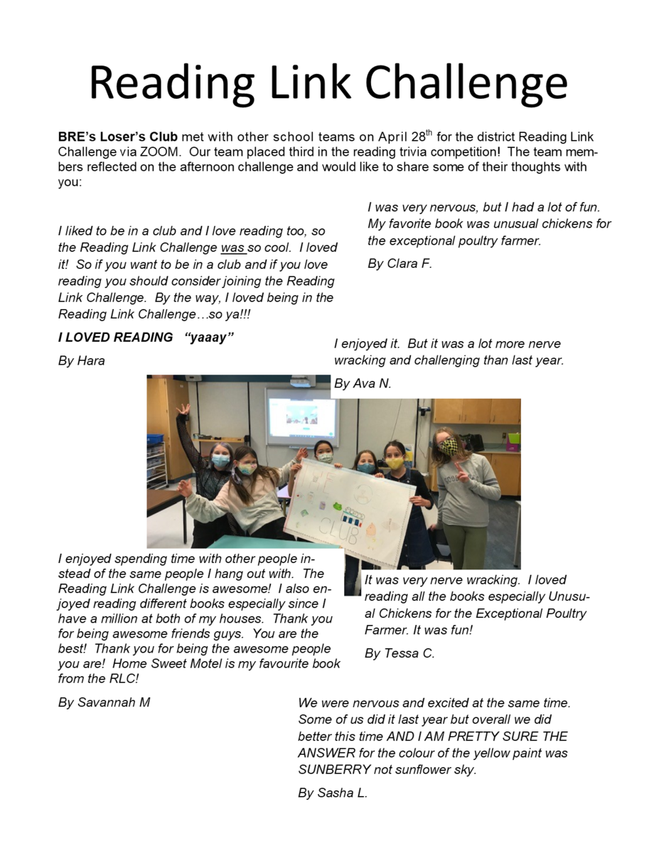 Reading Link Challenge reflections