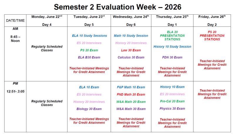 S2 Exam Schedule 2026