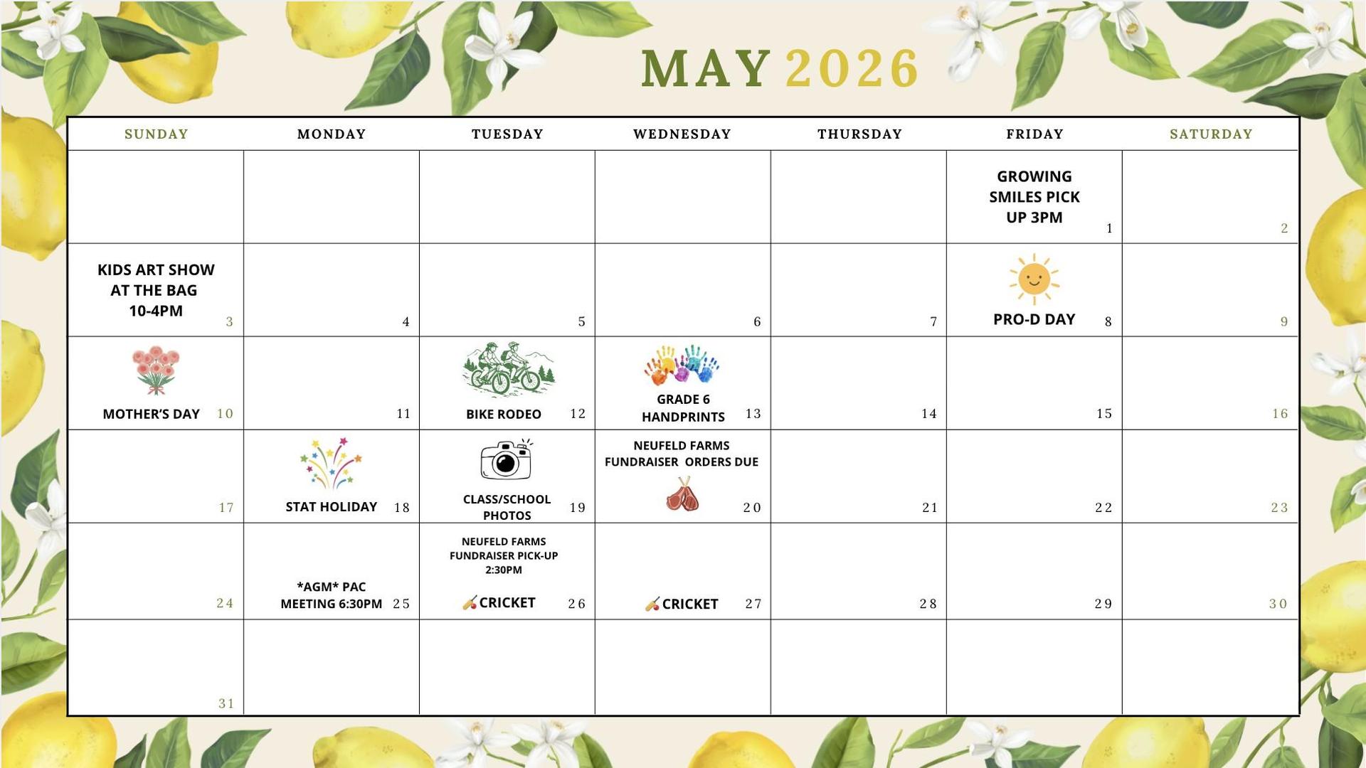 Calendar - May