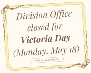 SECPSD Office closed on May 18.