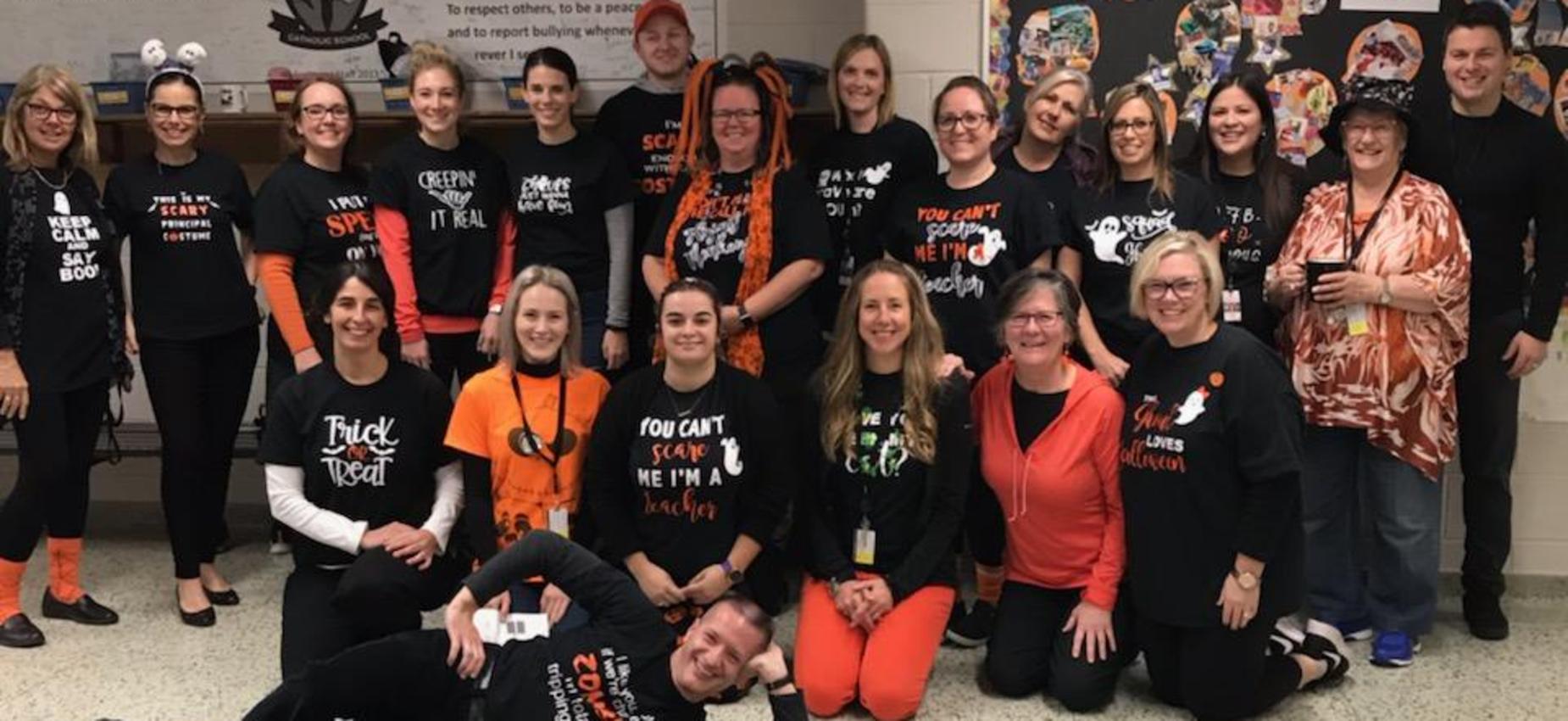 St. George Staff in their Halloween shirts