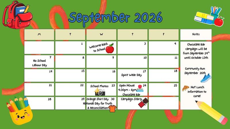 September Calendar!! Featured Photo