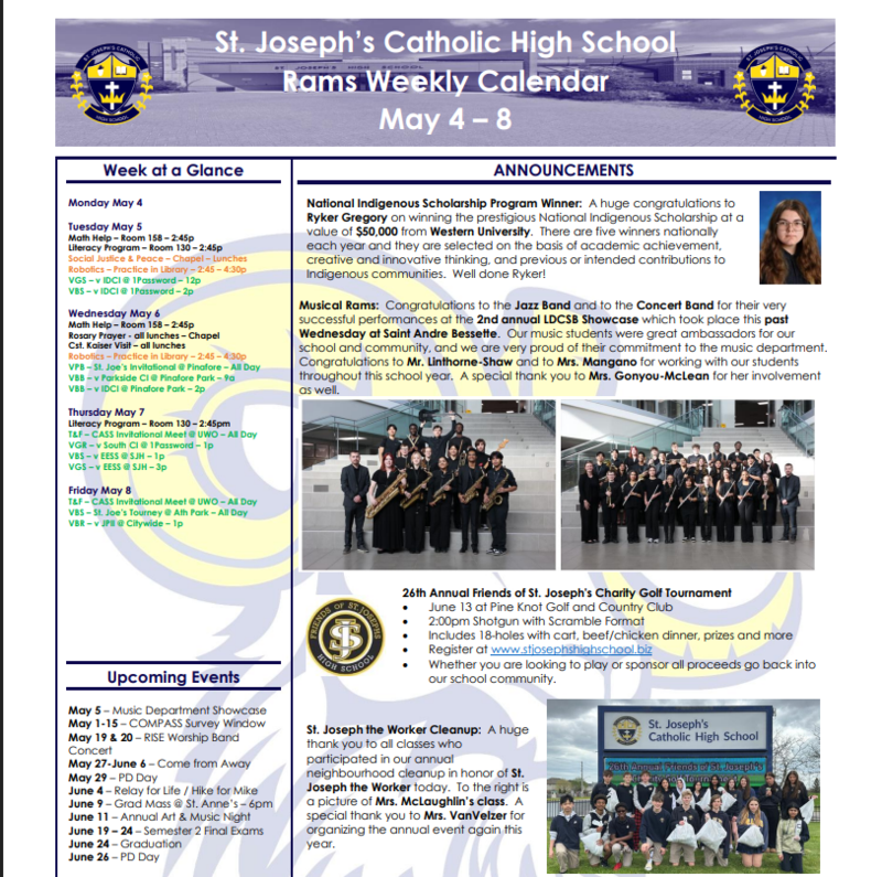 weekly calendar