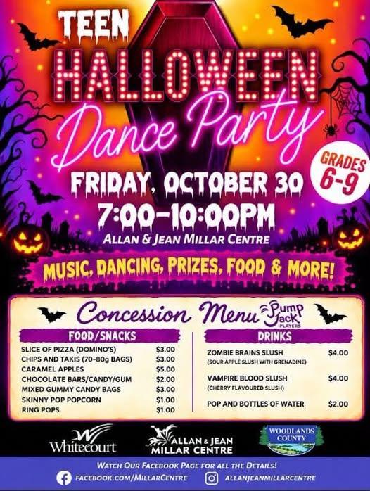Halloween Dance Party GRADE 6-9 @ the Allan & Jean Millar Centre!!!! Featured Photo