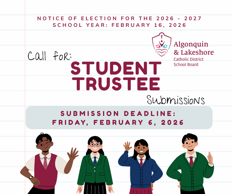 Student Trustee Submission promo graphic.