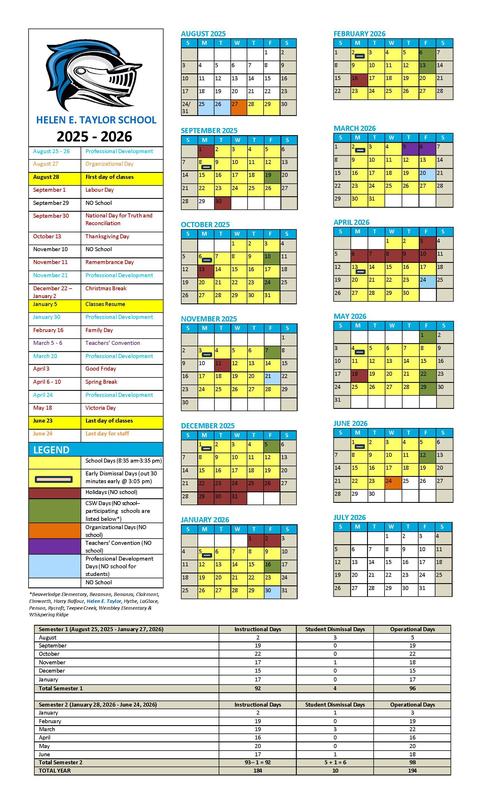 HET School 2025/26 Calendar Featured Photo