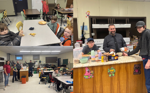 Students enjoying breakfast together