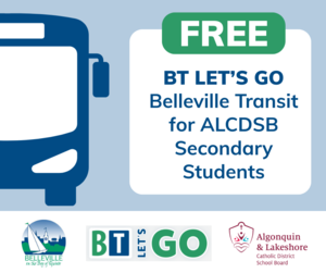 Belleville Transit for Secondary Students graphic.