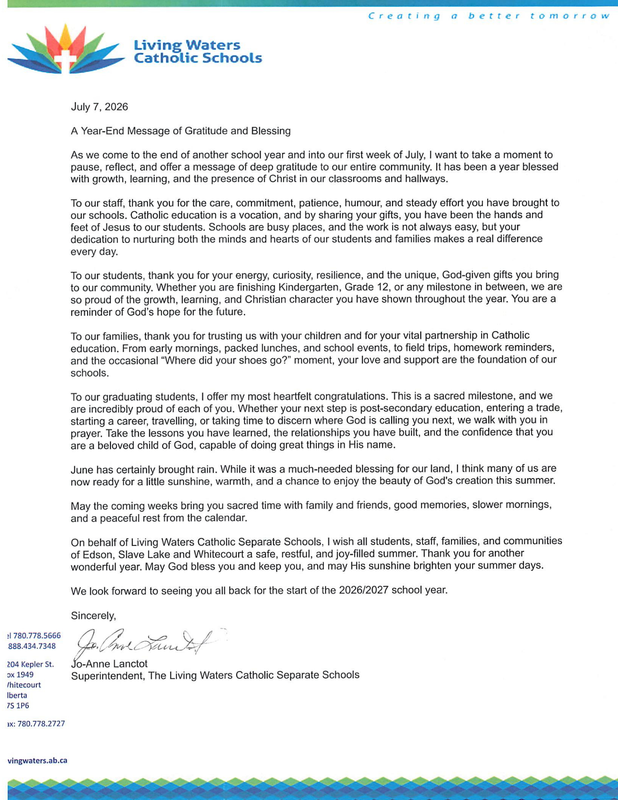 Superintendent Lanctot's Year-End Message Featured Photo