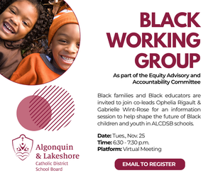 Black Working Group promotional graphic.