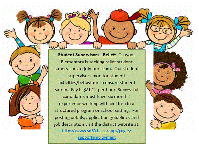 Relief Student Supervisor Opportunity! Click here for information. Featured Photo
