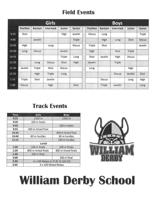 WDS Track Schedule