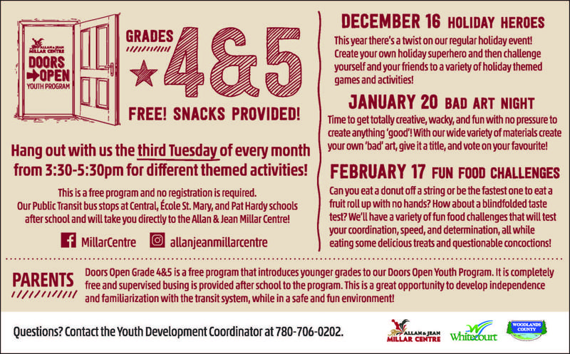 Allan & Jean Millar Centre Doors Open Grades 4 & 5 Feb 17 Featured Photo
