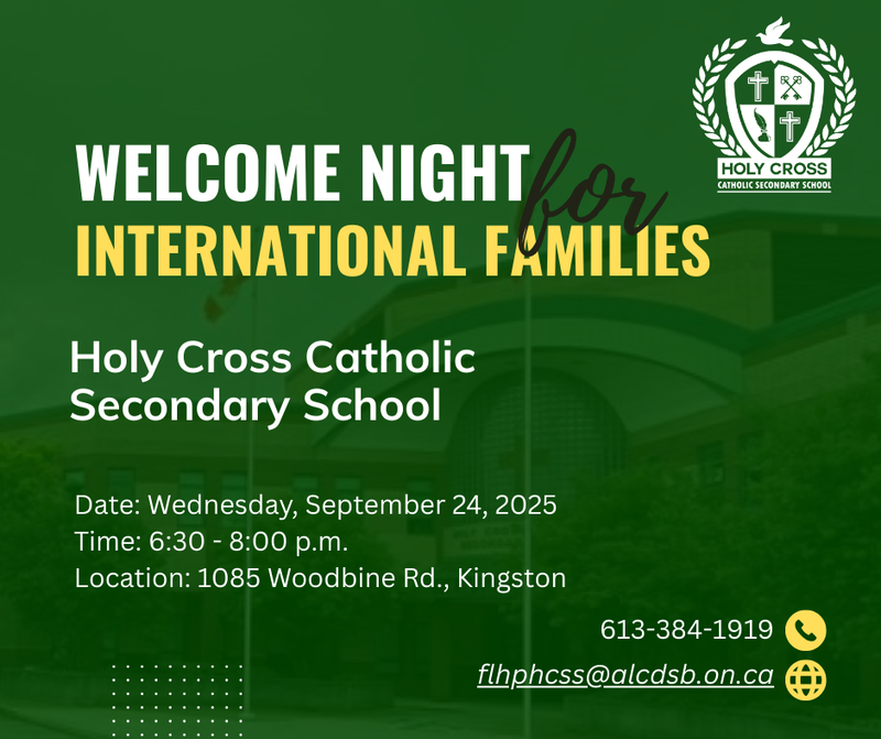 Welcome night for international families promotional graphic