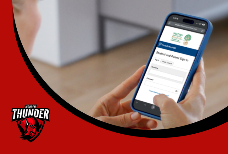 A person holding a phone with thePowerSchool login screen